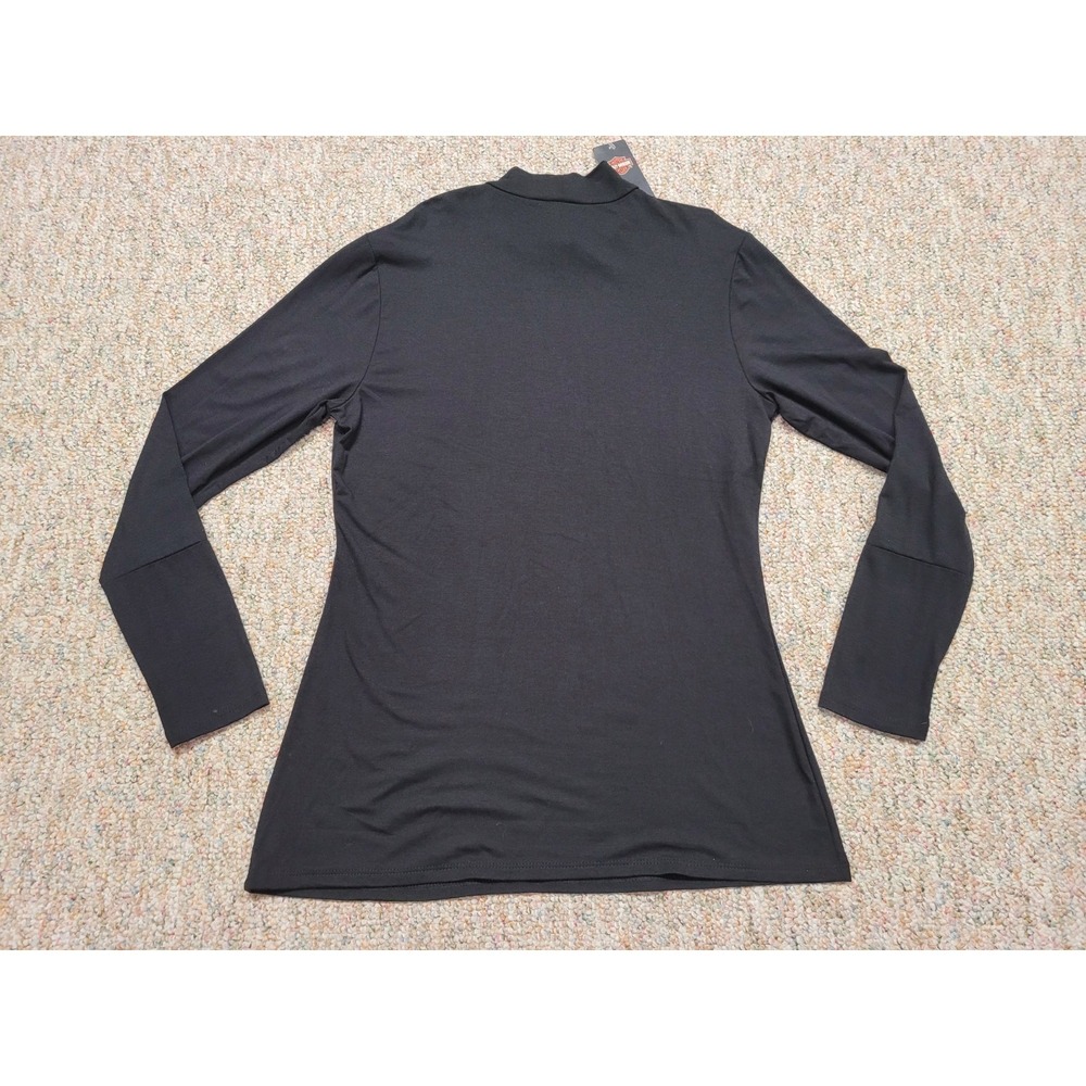 Harley Davidson Shirt Women Large Black Motorcycle Rider Biker Wings Chopper NWT - Picture 14 of 15
